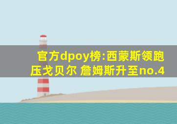 官方dpoy榜:西蒙斯领跑压戈贝尔 詹姆斯升至no.4